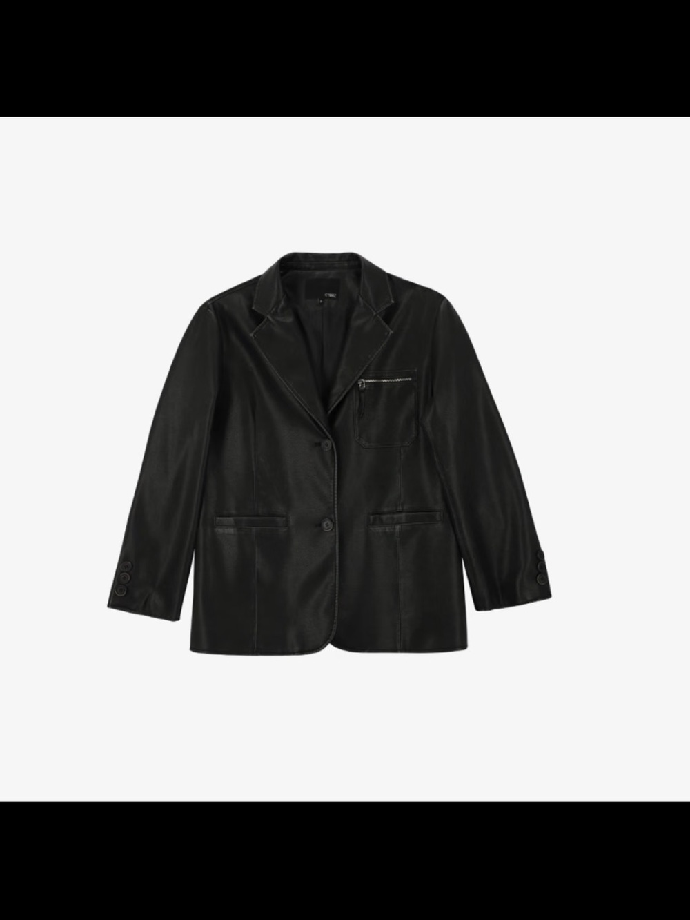 Korean Brand City Breeze Black Leather Blazer Jacket #Aespa Winter blazer